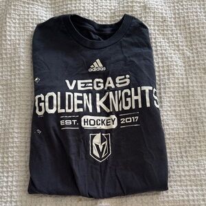 adidas Navy Vegas Golden Knights Graphic Long Sleeve Tee Mens Sz Med